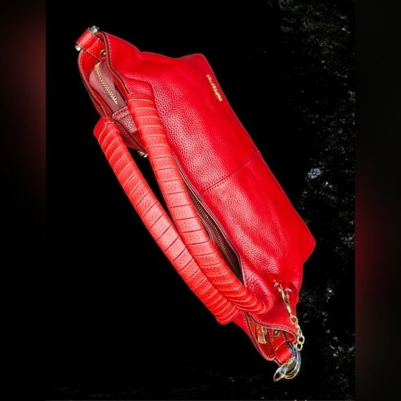 Bostanten Nevin Genuine Leather Satchel Hobo Top Handle Tote With  Cherry Charm - Picture 6 of 16